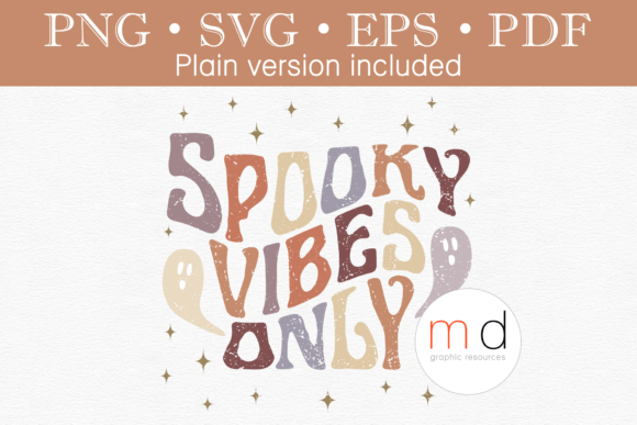 Halloween Spooky Vibes Distressed Svg - A Graphic Design Asset for Editorial Use