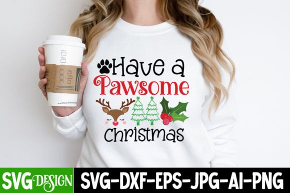 Have a Pawsome Christmas SVG Cut File Graphics